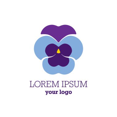 Homo çiçek logosu. Heartsease işareti