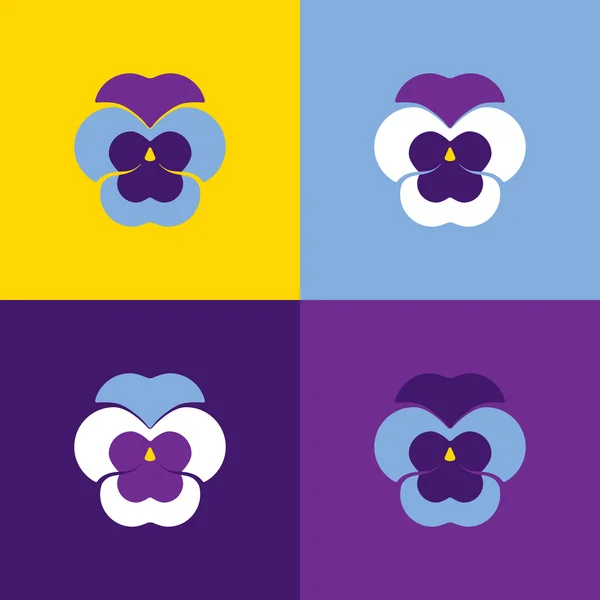 Set van vector geometrische viooltjes. Viooltje — Stockvector