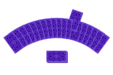 Tarot cards by reverse side laying in a semicircle clipart