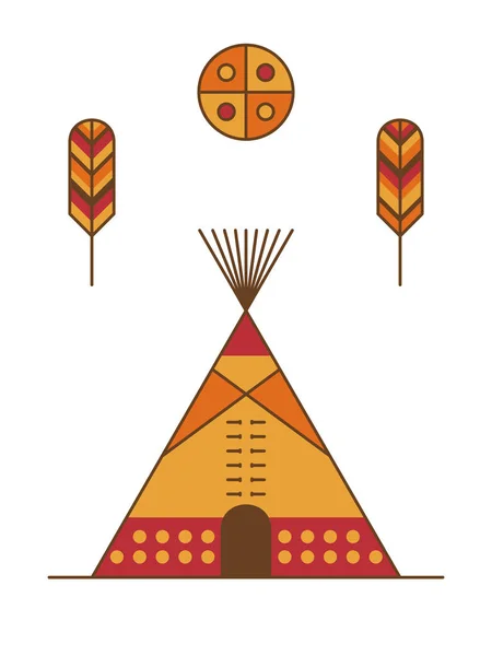 Tipi tradizionali nativi americani — Vettoriale Stock
