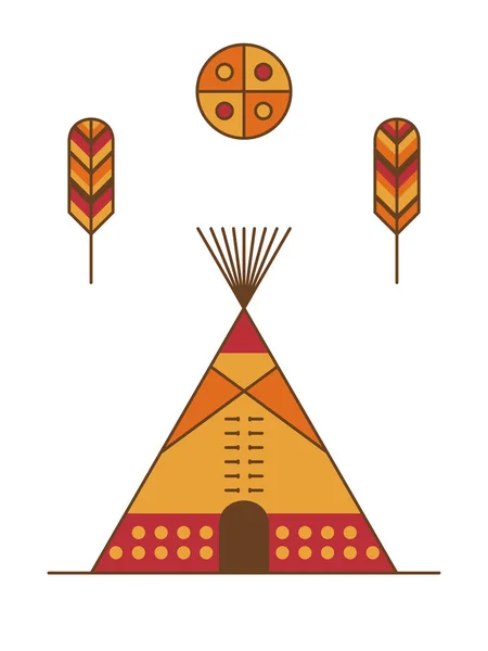 Traditionele indiaanse tipi — Stockvector