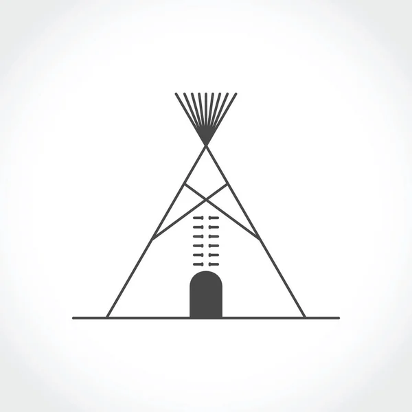 American indian tipi ikonen — Stock vektor