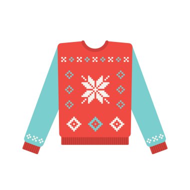 Kar tanesi desenli çirkin Noel kazağı