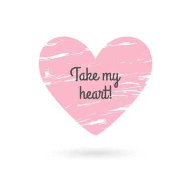 Sevgililer günü yazı. Metin seviyorum. Grunge kalp