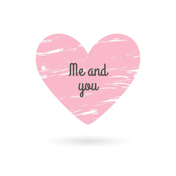 Любовная фраза на День Святого Валентина. Гранж-сердце — стоковый вектор