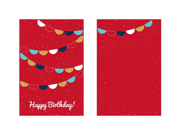 Mutlu doğum günü tebrik kartı şablonu — Stok Vektör