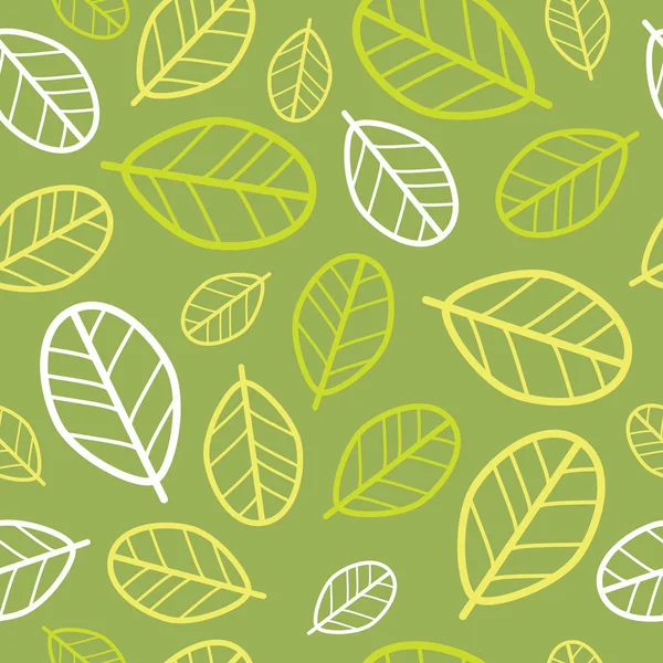 Groene bladeren naadloze patroon. Lente — Stockvector