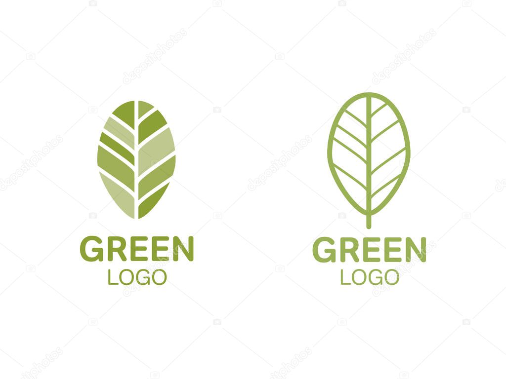 Green leaf logo. Ecology, environment, organic concept vector
