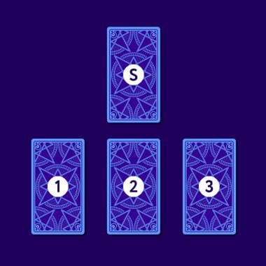 Üç tarot kartı yayıldı. Yan ters