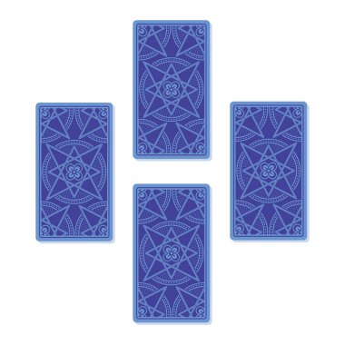 Dört tarot kartı yayıldı. Yan ters