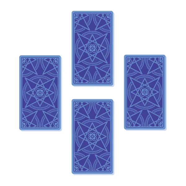 Dört tarot kartı yayıldı. Yan ters