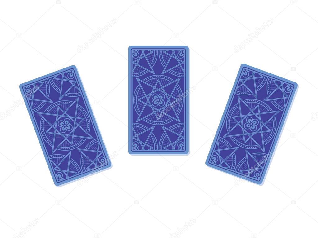 Three tarot cards reverse side