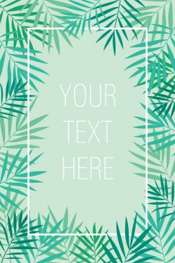 Arka plan şablonu tropikal palmiye yaprakları