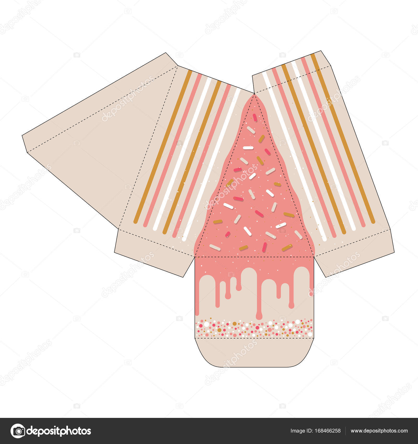 Cake slice box cutout template Favor box Stock Vector © moibalkon Cake slice box cutout template Favor box Stock Vector © moibalkon