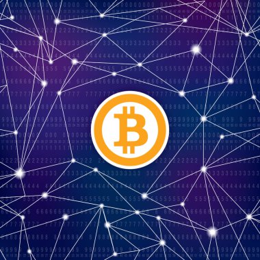 Bitcoin blockchain arka plan. Cryptocurrency