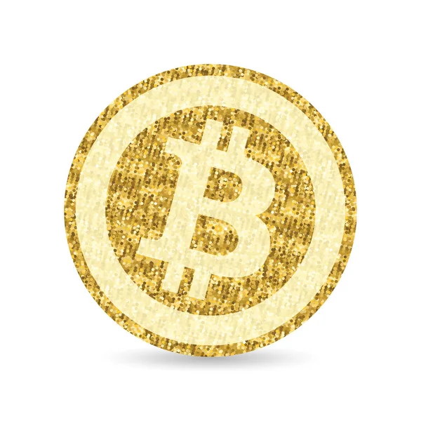 Золотой символ Bitcoin — стоковый вектор