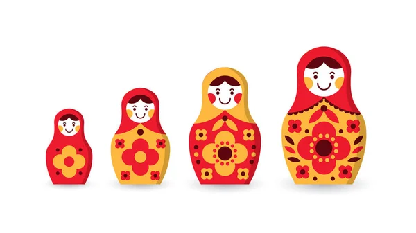 Zestaw matryoshka rosyjskie Matrioszki — Wektor stockowy