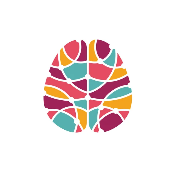 Icono Abstracto Del Cerebro Humano Concepto Investigación Cerebral — Vector de stock