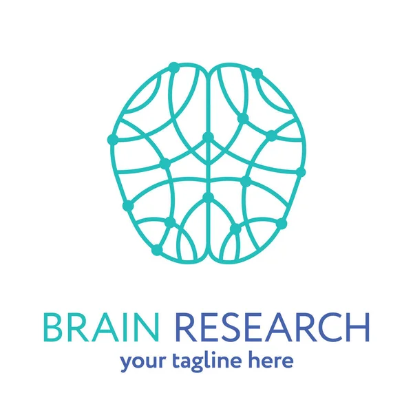 Icono Línea Cerebral Humana Plantilla Logotipo Concepto Investigación Cerebral Coloque — Vector de stock