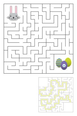 Çözüm ile labirent maze oyunu. Easter eğlenceli