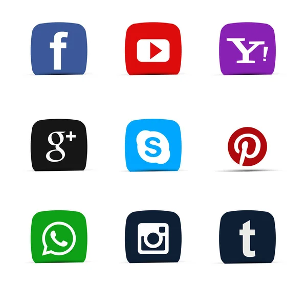 Sosyal Medya Icon Set beyaz arka plan üzerinde