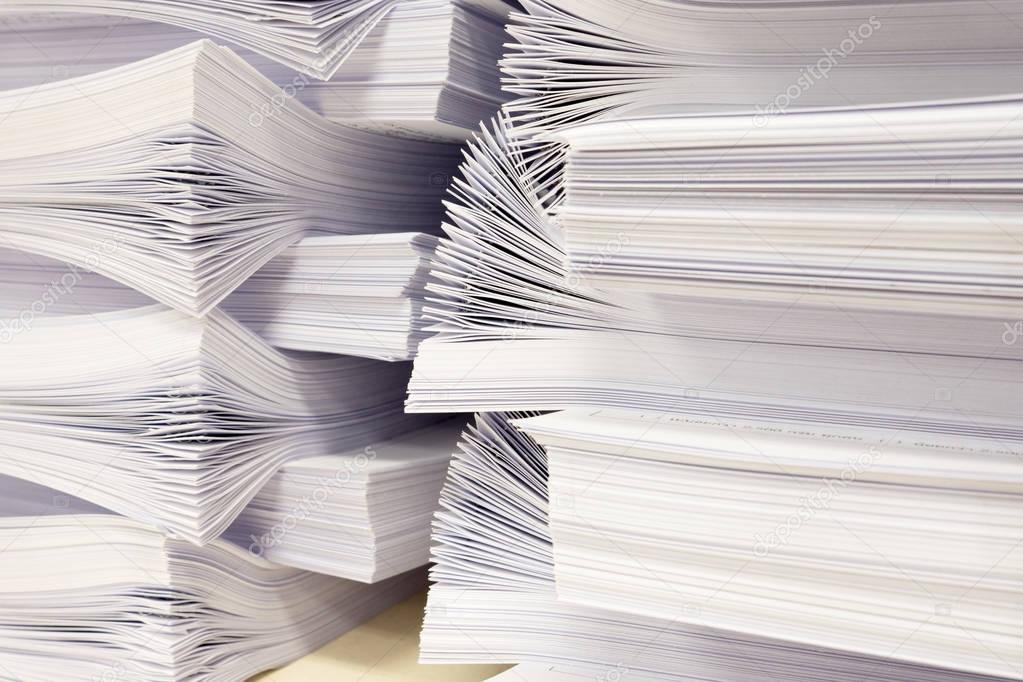 Stack of white papers