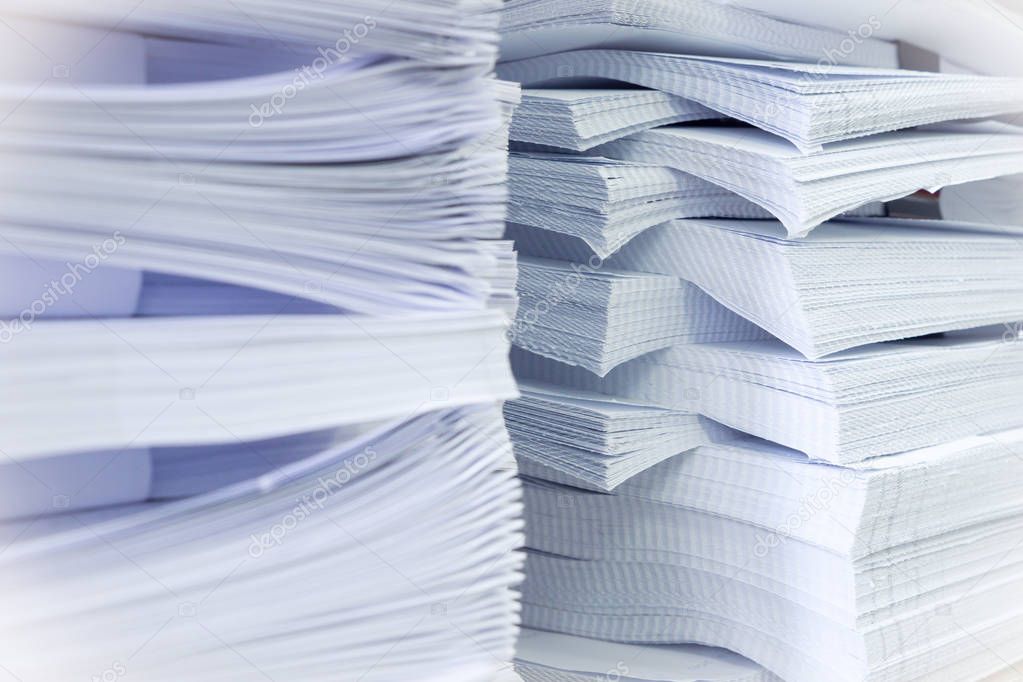 Stack of white papers