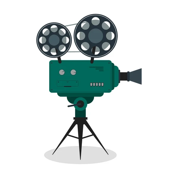 Professional Video Camera on the Tripod. Vector — Stock Vector