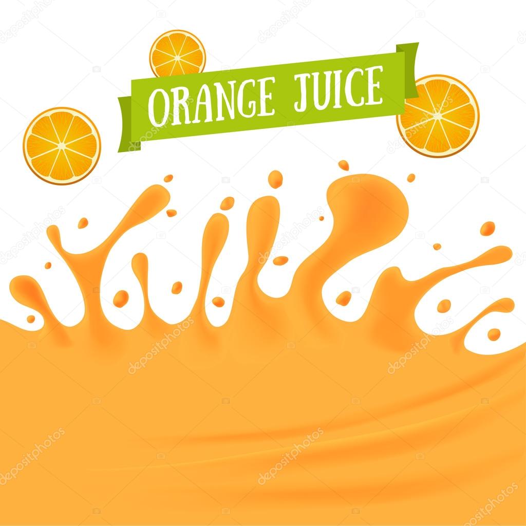 Orange Juice Background. Vector