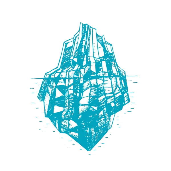 Iceberg Hand Draw Sketch. Vettore — Vettoriale Stock