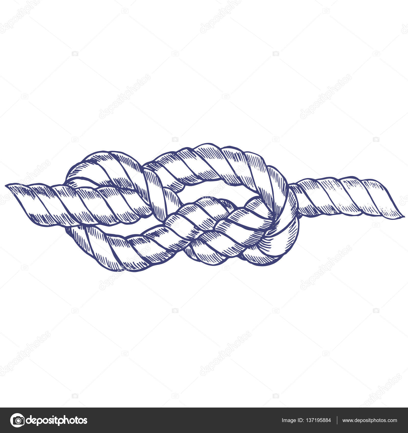 Sea Knot Rope Hand Draw Sketch. Vector Stock Vector by ©bigmouse 137195884