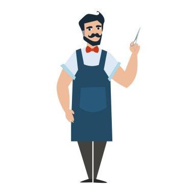 Web karikatür profesyonel sevimli Kuaför. Vektör