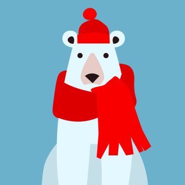 Karikatür şirin kutup ayısı hayvan. Vektör