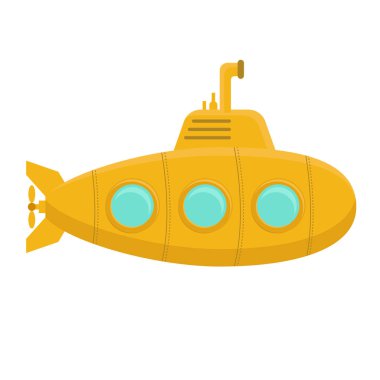 Yellow Submarine Periskop ile. Vektör