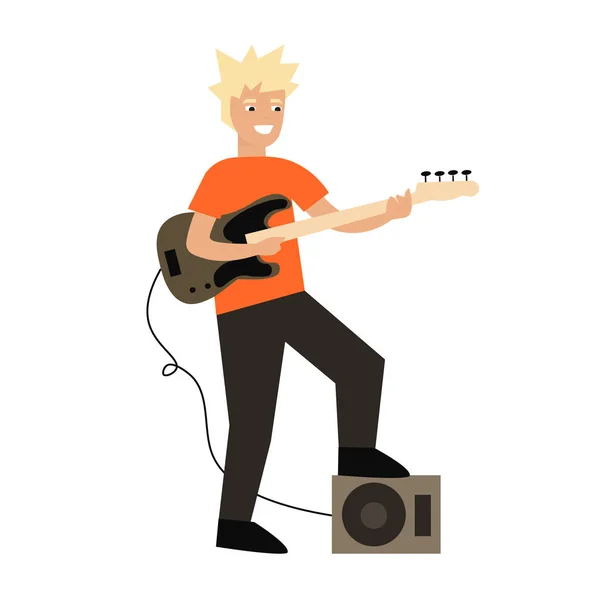 Cartoon Guitar Player. Vettore — Vettoriale Stock