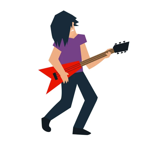 Cartoon Guitar Player. Vettore — Vettoriale Stock