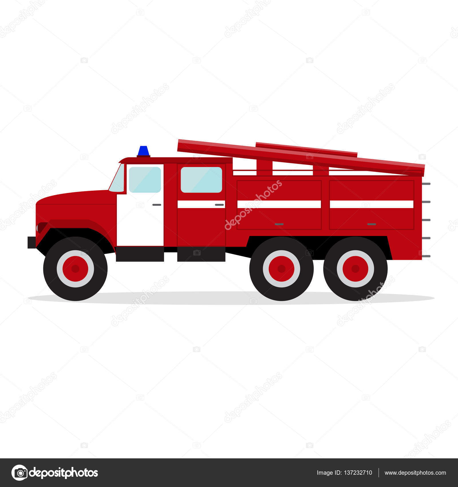Red Fire Engine. Vector — Stock Vector © bigmouse #137232710