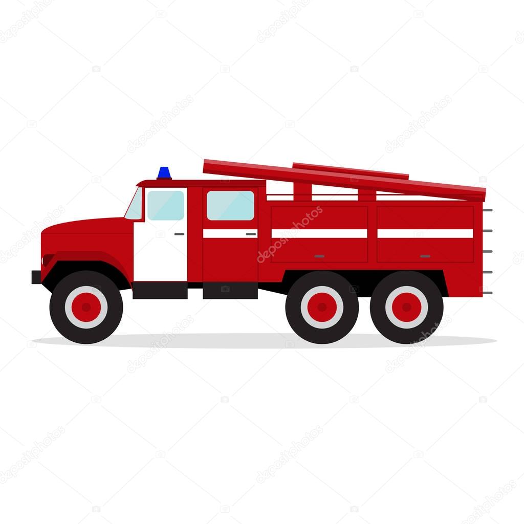 Red Fire Engine. Vector