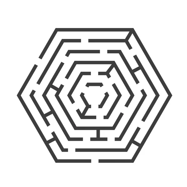 Labirinto ou forma de hexágono de labirinto. Vetor — Vetor de Stock