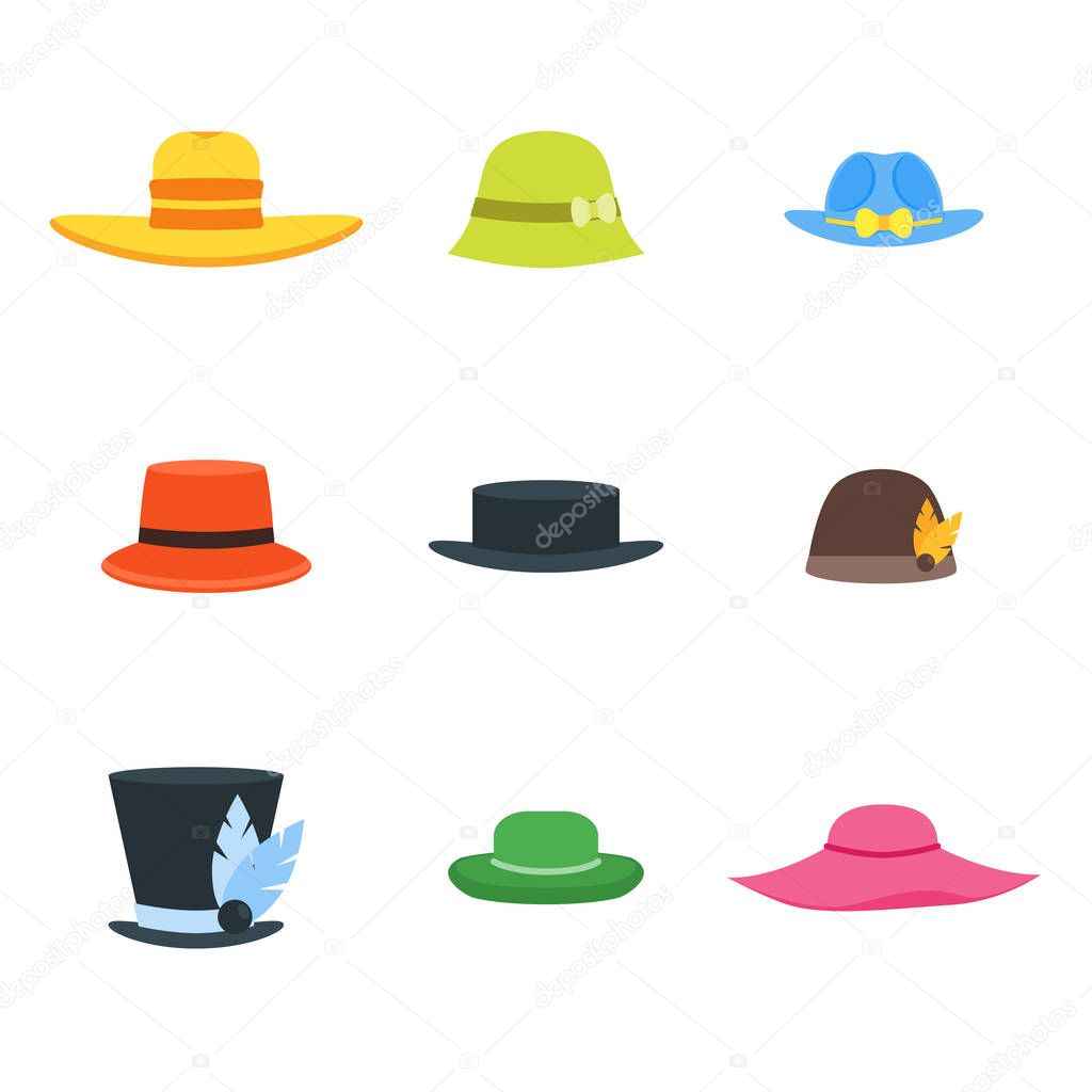 Hats Set Fashion for Men and Women. Vector
