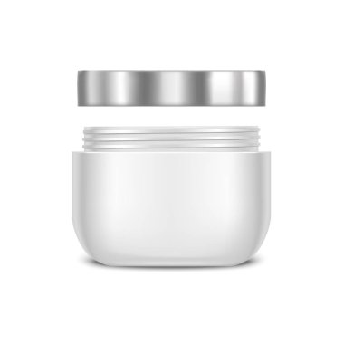 Şablon boş beyaz krem kavanoz. Vektör