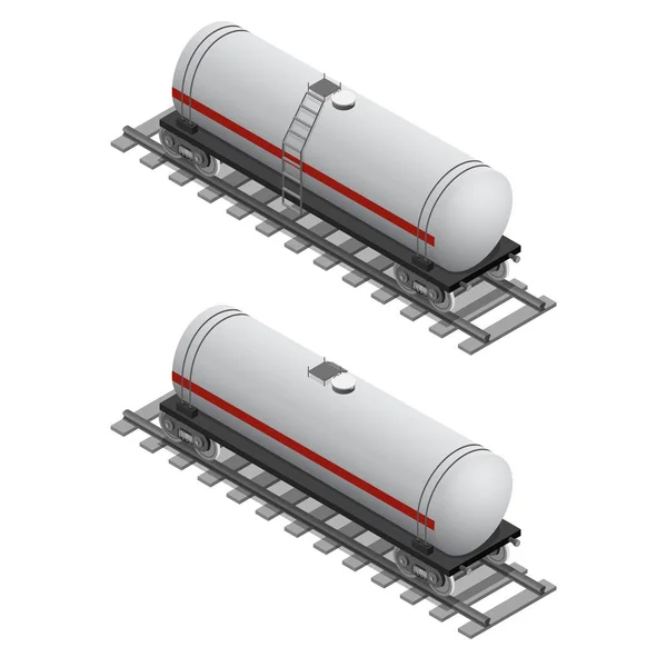 Tanque ferroviario con vista isométrica. Vector — Vector de stock