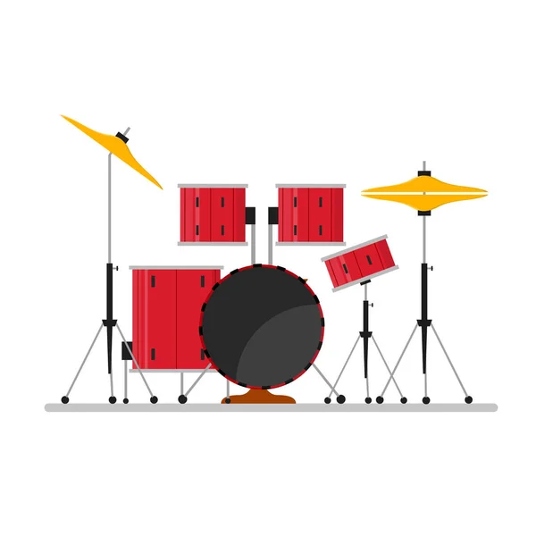 Kit ou ensemble de tambour couleur dessin animé. Vecteur — Image vectorielle