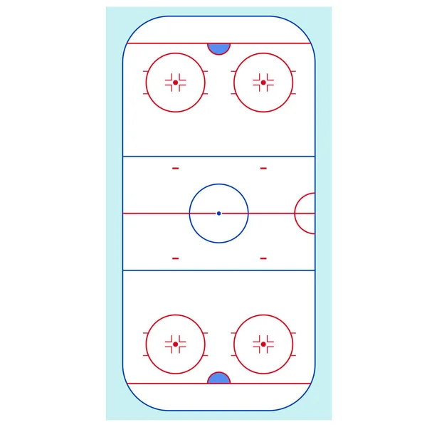 Ice Hockey Rink Top View. Vector