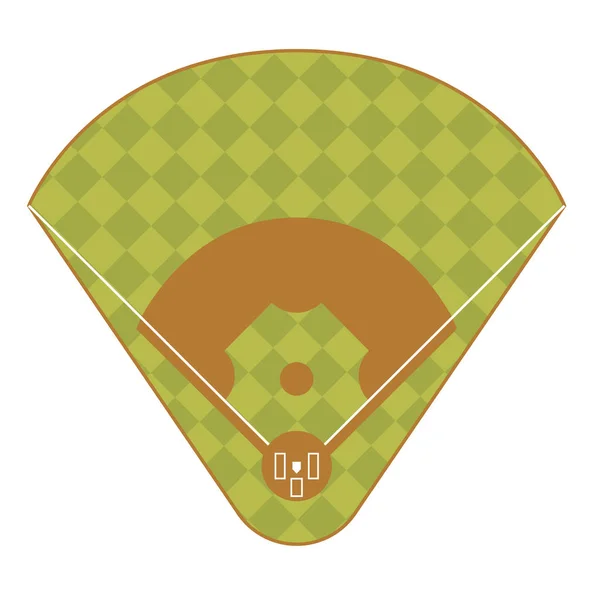 Juego de béisbol Campo Vista superior. Vector — Archivo Imágenes Vectoriales