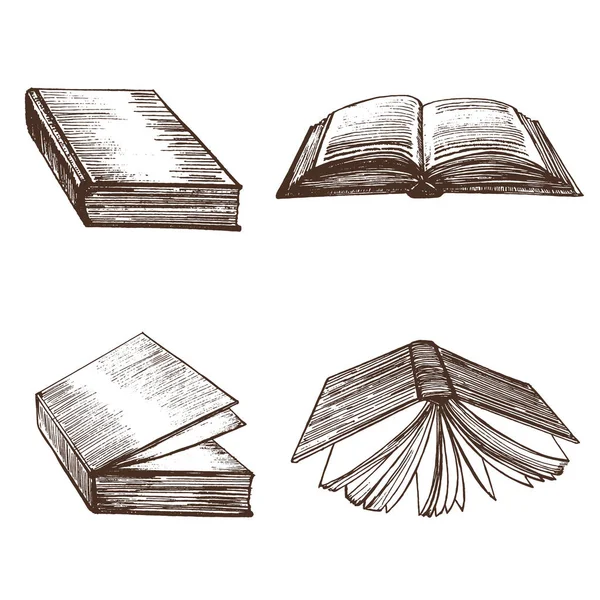 Knihy ruku kreslení náčrtu. Vektor — Stockový vektor