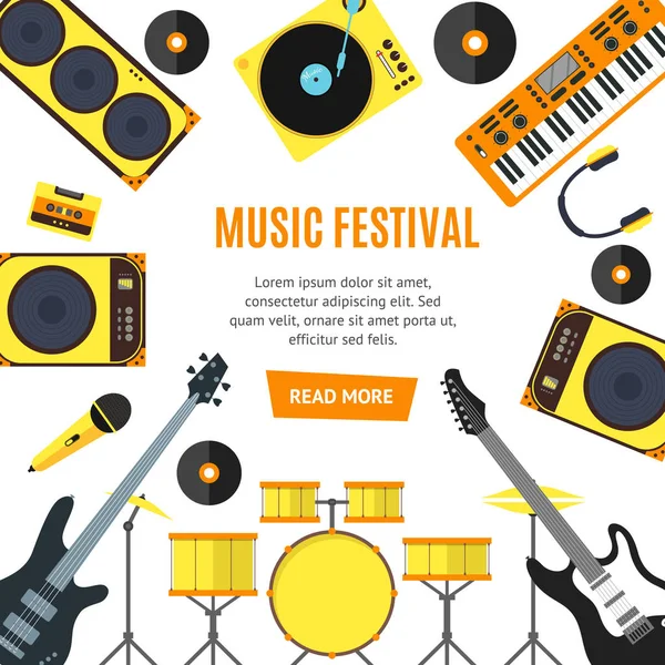 Banner Musical. Vector — Vector de stock