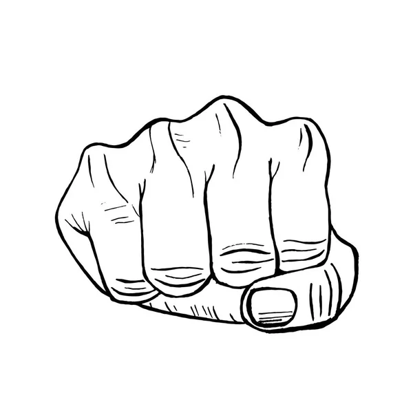 Fist Hand Draw Sketch. Vector — Stock Vector