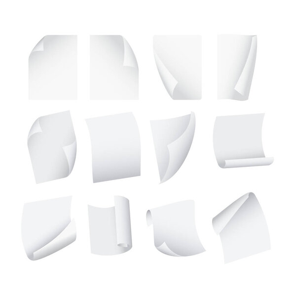 "Flying Template Blank White Paper Set". Вектор

