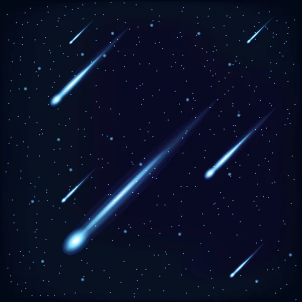 Ciel nocturne avec des étoiles tombantes sur fond cosmique. vecteur — Image vectorielle